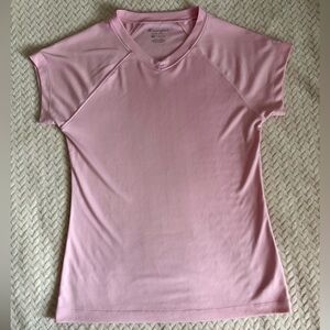 Champion Women's Light Pink Short-Sleeve V-Neck Athletic Top